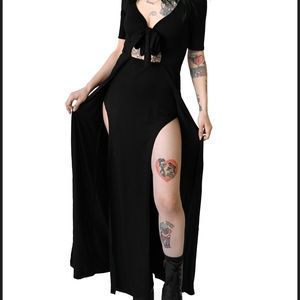 Foxblood Goth Marcie Maxi Dress w Built-In Shorts L / M New